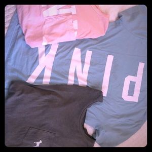 VS Pink tee shirts; ALL sz. MED